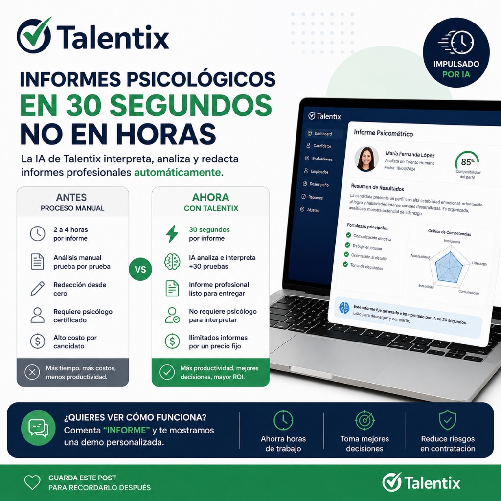 Comparación de informes psicológicos manuales vs informes automáticos con IA en 30 segundos