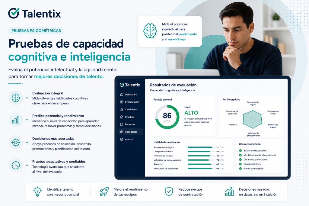 Pruebas de capacidad cognitiva e inteligencia: puntaje general, perfil cognitivo radar y habilidades evaluadas